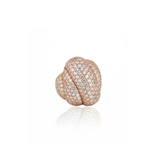 Anello in argento con pavé di zirconi a rilievo