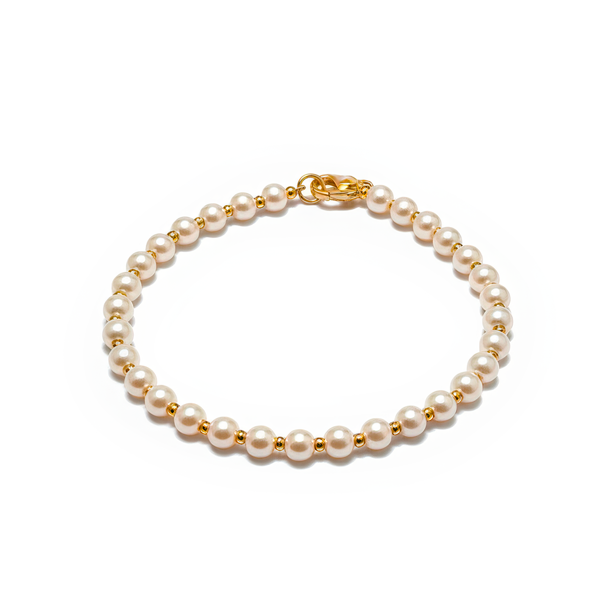 Bracciale elastico in perline con moschettone