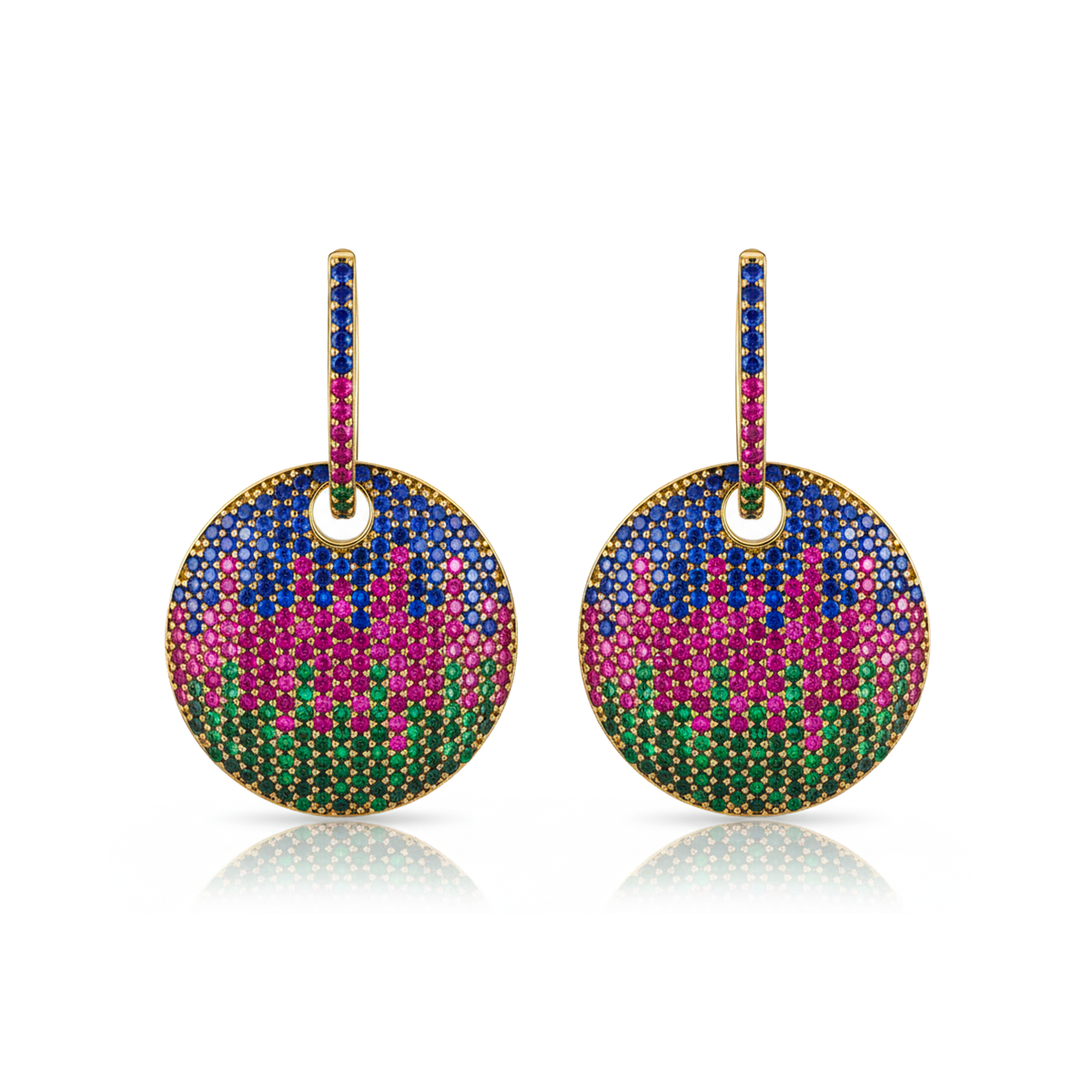 Orecchini in argento con zirconi pavé