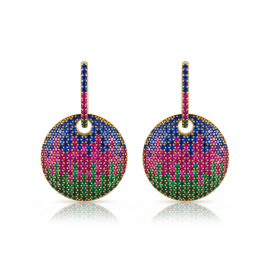 Orecchini in argento con zirconi pavé