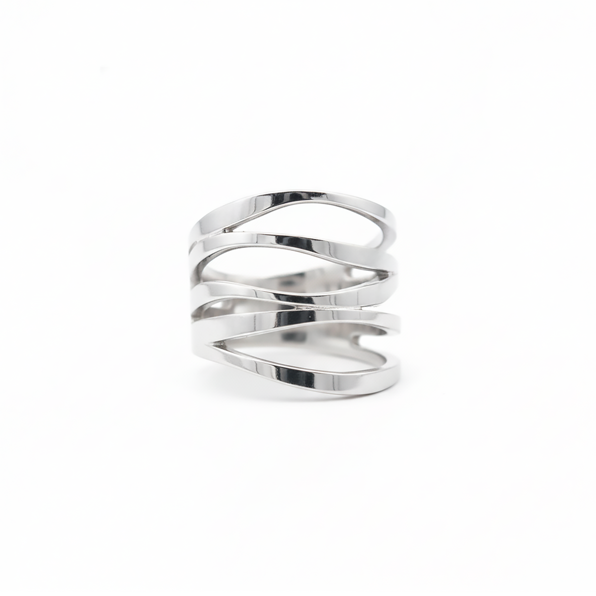 Anello in argento dal design intrecciato