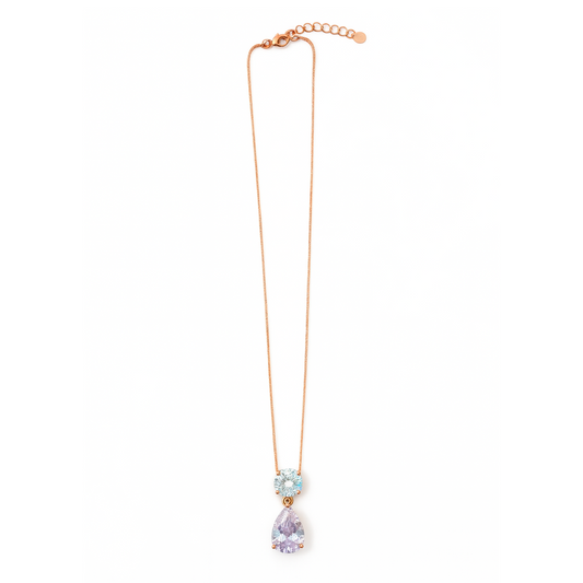 Collana in argento con pendente a doppia gemma