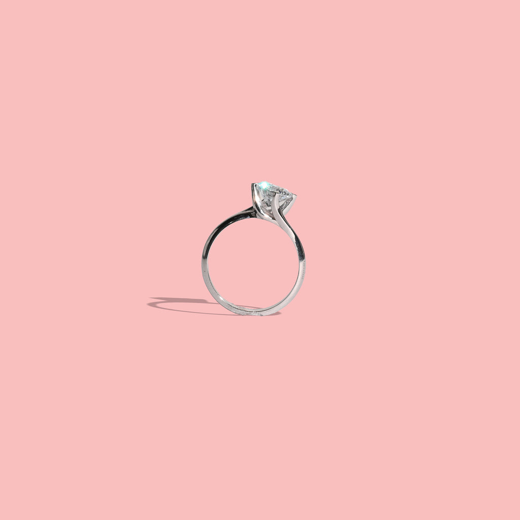 Anello Solitario 2 in argento 925